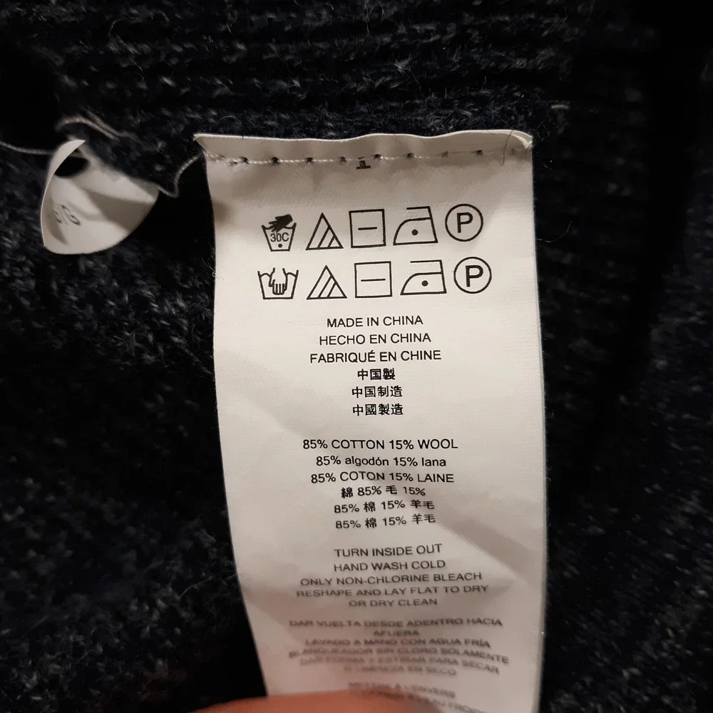 Michael Kors Sweater Pullover Cotton Wool Blend Blue Gray Mens Large